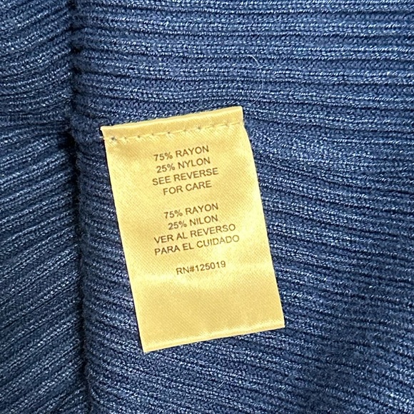 Joseph A Blue Ribbed Turtleneck Sweater - Picture 5 of 5